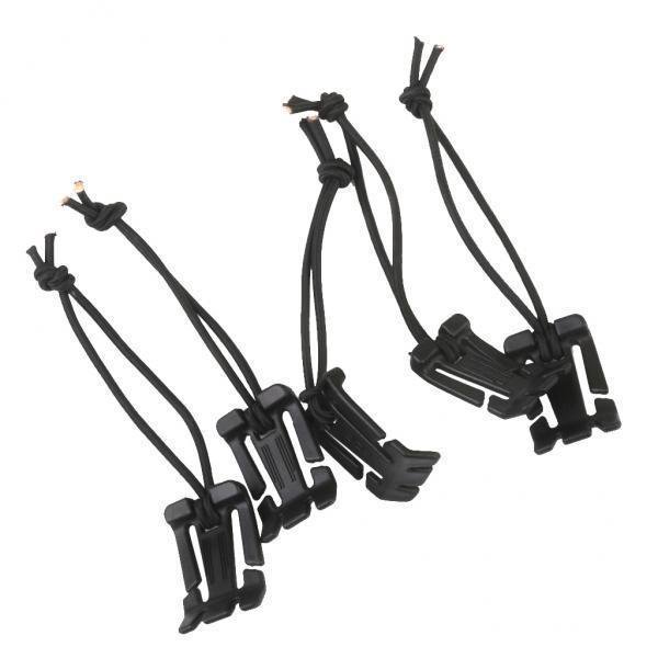 3x5pcs Negro Al Aire Libre Estilo Molle Cordón Elástico Cincha Colgar Hebilla Rollo Clips