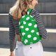 thumbnail image 5 of Fotbe Green And White Polka Dot Mochila de Lona con Estampado, Mochila Duradera, Mochila Versátil de Alta Calidad, Mochila Compacta Vintage-Small, 5 of 5