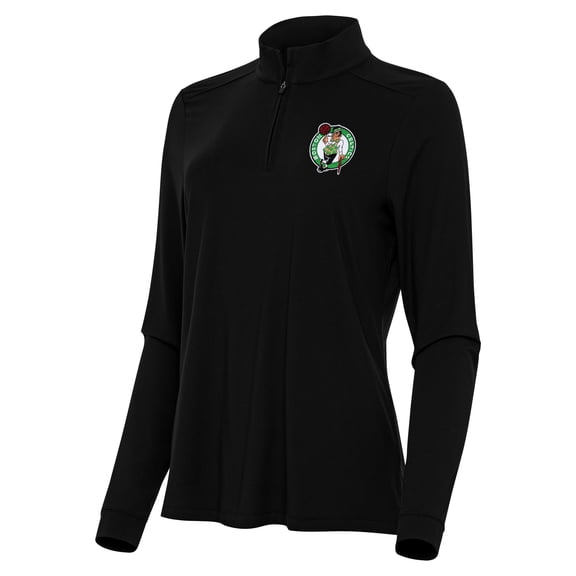 Women's Antigua Black Boston Celtics Intent Quarter-Zip Top