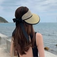 thumbnail image 2 of Women'sFoldableSunVisorwithWideBrimBowknotandBreathableDesign-PerfectforSummerBeachHatSunProtection(EmptyTop), 2 of 5