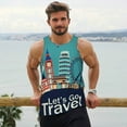 thumbnail image 5 of Rocae Let's go Travel for Men's Workout Tank Top Men's Running Tank Top Dry Fit Athletic Workout Tank TopsX-Large, 5 of 9