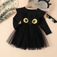 thumbnail image 6 of Weebloom Halloween Toddler Girl Dresses Tutu Cat Dress Up Stage Performance Long Sleeve Party Outfit Clothes Dress For Girls Black 2-3 Years, 6 of 8