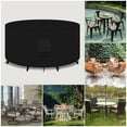 thumbnail image 5 of PATIO PLUS Garden Heavy Duty Table Covers Round with Air Vents, 420D Oxford Fabric Circular Patio Table Cover, Outdoor Garden Furniture Cover Waterproof, Windproof, Anti-UV, 110"DIAx28"H  Black, 5 of 8