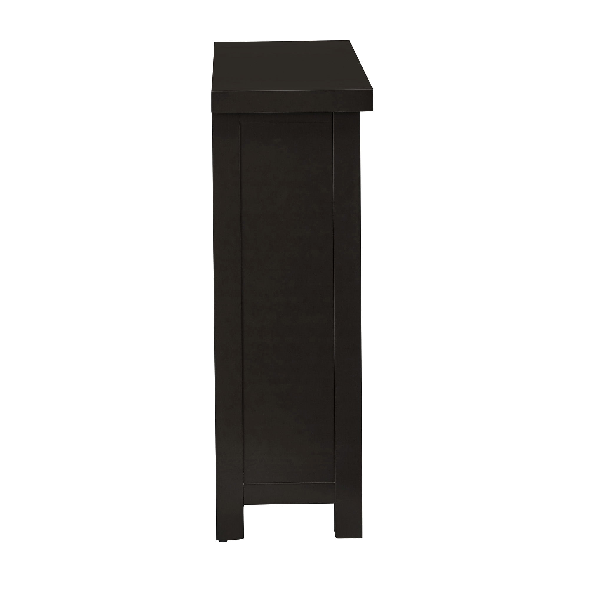 Weston Home Del Rey Geometric Glass Door Storage Cabinet with Adjustable Shelves, Black