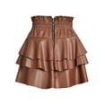 thumbnail image 5 of Verycand Women's PU 1/2 Zip High Waist Cake Short Skirt, 5 of 5