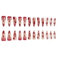 thumbnail image 6 of Tryvkinvive 24PCS Long Stiletto Press On Nails,Nude Base Red Drip Splatter Print Fake Nails,Reusable Full Cover Glue On Nails for Women Horror Halloween Costume, 6 of 6