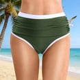 thumbnail image 2 of DHFJKG High Waisted Swimsuit Bottoms Women Color Block High Cut Swim Briefs Tummy Control Bikini Bottom Stylish Beachwear, 2 of 9