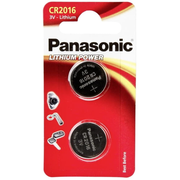 Pilas de botón Panasonic CR2016 3V Litio (2 unidades)