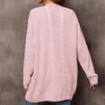 thumbnail image 3 of Juslio Women Sweaters Cardigans Outerwear Solid V Neck Long Sleeve Knit Pink, 3 of 9