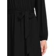 thumbnail image 4 of Time and Tru Women's Smocked Neck Mini Dress with Long Sleeves, Sizes XS-XXXL, 4 of 5