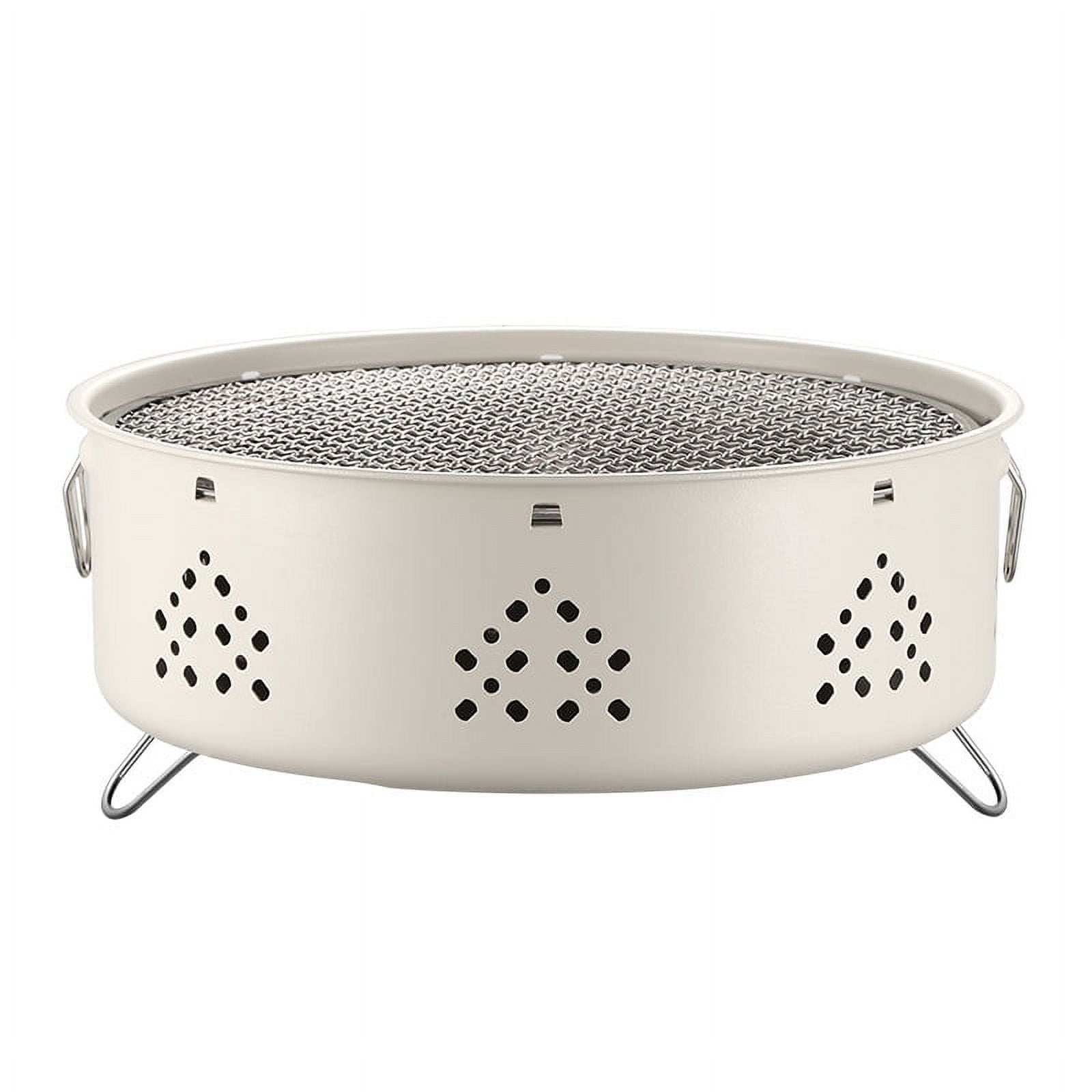Charcoal BBQ Grill Portable Camping Stove Outdoors Indoor Camping Picnic Cooking Stove Round Style Stainless Steel Mesh Grill