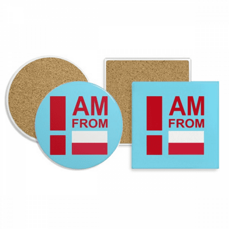 

I Am From Poland Coaster Cup Mug Holder Absorbent Stone Cork Base Set