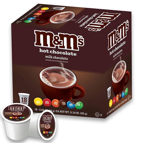 Milk Chocolate Single Serve M&M Hot Cocoa Pods, 18 Count