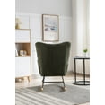 thumbnail image 3 of Rocking Chair, Nursery Rocking Chair, Teddy Upholstered Glider Rocker with High Backrests and Armrests, Modern Accent Chair for Living room, Bedroom, Balcony, Dark Green., 3 of 8