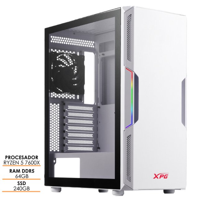PC gamer ultra AMD Ryzen 5 7600X Super Tienda RAM 64GB DDR5 SSD 240GB 500W enfriamiento liquido 240mm