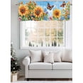 thumbnail image 5 of Watercolor Flower Valances for Windows, Rod Pocket Kitchen Valance Curtains - Soft & Washable Small Window Treatment for Living Room,&nbsp;Bathroom, Sunflower Butterfly , 42x12 Inch, 1 Panel, 5 of 9