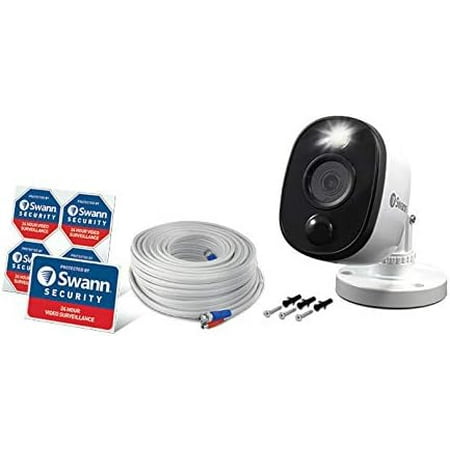 Swann - Indoor/Outdoor 1080p Wired Surveillance Camera - Black/White