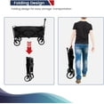 thumbnail image 2 of FDW Collapsible Folding Wagon Garden Cart All-Terrain Wheels Garden Grocery Wagon (Black), 2 of 8