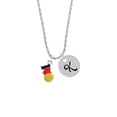 thumbnail image 2 of Delight Jewelry Silvertone I Love Water polo - Red Heart Silvertone Script Initial Disc - K - Charm Necklace, 20"+3", 2 of 4