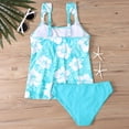 thumbnail image 4 of Flowy Ruffle Tankini Swimsuits for Women Plus Size S-5XL Summer Floral 2 Piece Bathing Suits Old Womens Modest Swimwear Green, XL, 4 of 6