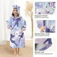thumbnail image 4 of Angles Flying Stars Dreamy Color Flannel Wearable Blankets Hooded Design Long Sleeves Wrap Unisex for 3T-14Y M, 4 of 7