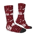 thumbnail image 2 of Goofa Christmas Tree Buffalo Plaid Printed Men's Crew Socks, Soft Durable Breathable Moisture-Wicking with Odor Control Cotton socks, 2 of 9