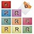 thumbnail image 3 of The Best Card Company - 10 Initial Letter “R” Assorted Blank Notecards Beautiful Flower Personal Stationary 4 x 5.12 Inch, Bulk Variety Pack for Thank You and Notes - Baroque Blooms R M3846OCB-B1x10, 3 of 4