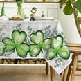 thumbnail image 4 of St. Patrick''s Day Rectangular Tablecloth 60×84 Inch, Buffalo Plaid Shamrock Eucalyptus Washable Table Cover for Party Picnic Dinner Decor, 4 of 6