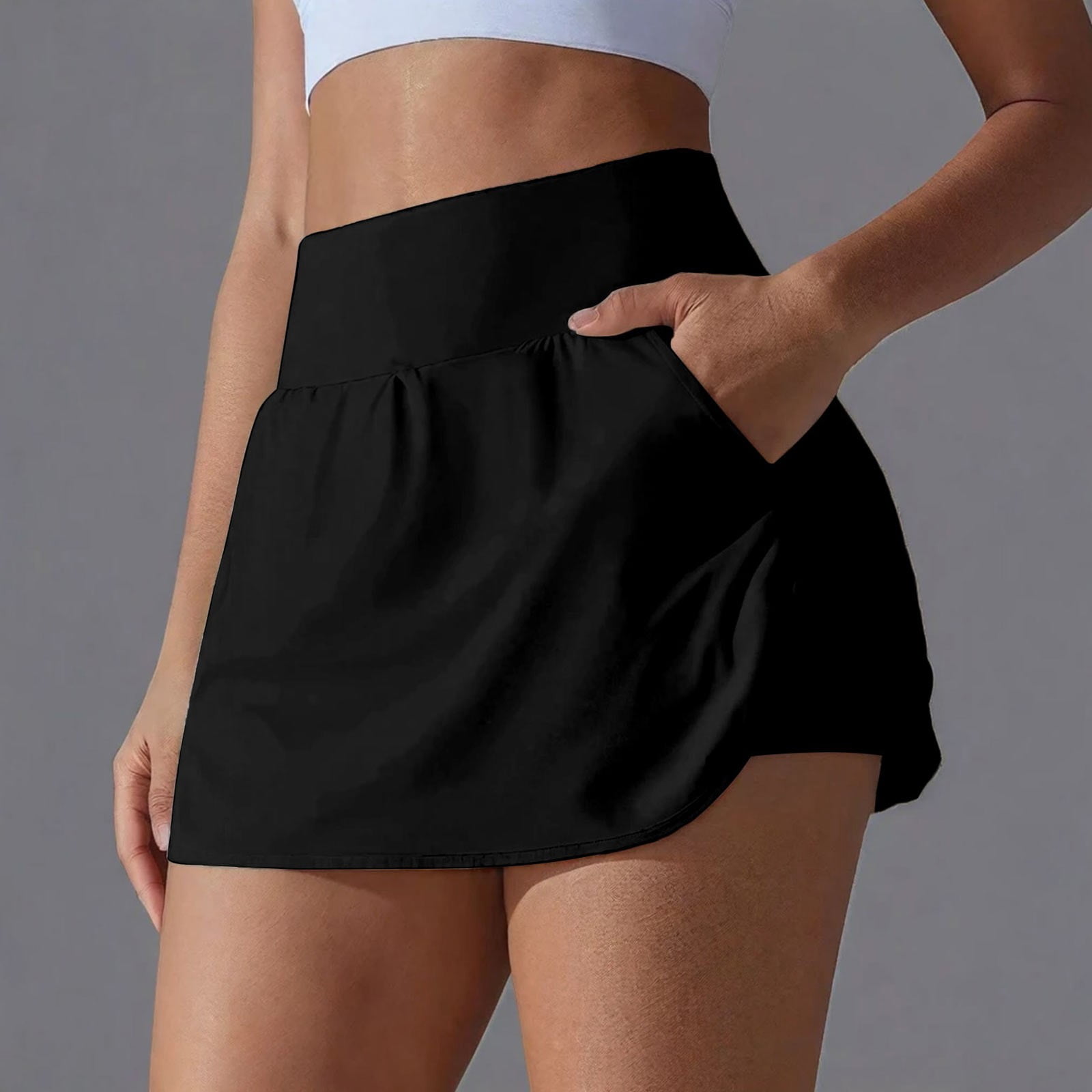Razzly Spring Dresses for Women Mini Sleeveless Dress Athletic Skirt With Two-Layer Design Casual Tennis Dress Featuring Built-In Shorts for Daily Living and Wear casual dress designed for(Black,S)