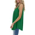 thumbnail image 5 of Summer Beach Tank Tops for Women Pleated Adjustable Strap Camisole Loose Fit Casual Sleeveless Green M, 5 of 13