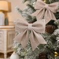 thumbnail image 4 of Wooowa Christmas Glitter Fabric Bows Pre Tied Sparkly Bow Ornaments 6.69x7.09 Inch for Tree Wreath Garland and Holiday Gift Box Home Decoration, 4 of 7