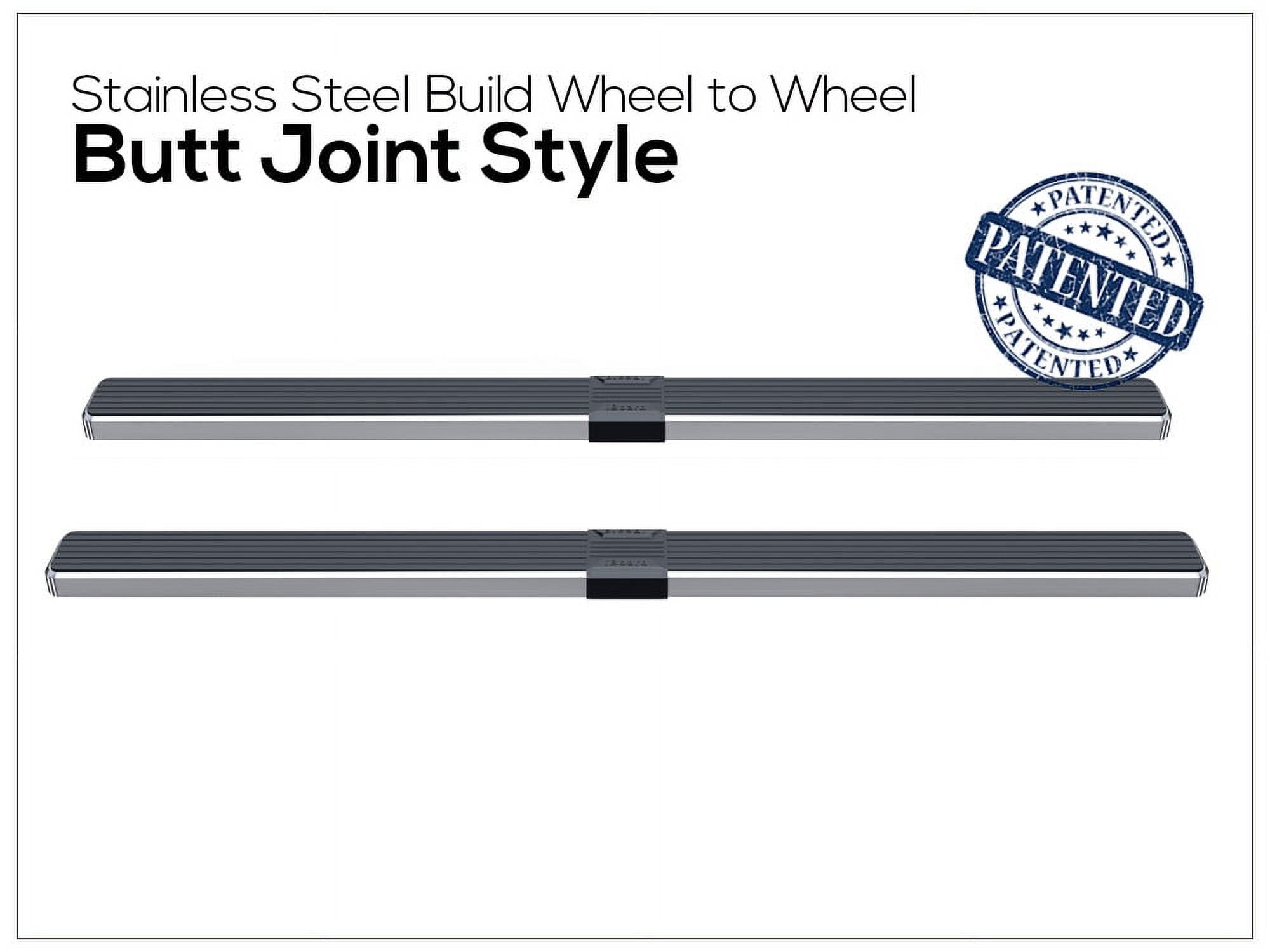 APS Wheel to Wheel Running Board 6in Compatible with Chevy Silverado GMC Sierra 2007-2018 Double Cab Extended Cab 6.5ft Bed & 2500 3500 2019 (Exclude 07 Classic) (Side Steps Side Bars)