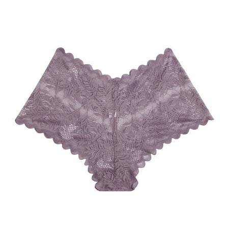 Lmnyox Fashion Underwear for Women Floral Lace Panties Breathable Boyshorts Underwear Soft Comfortable Panty