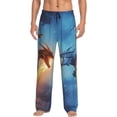 thumbnail image 2 of Lsque Red And Blue Fire Dragon A Print Men's Pajama Pants, Lounge Pant - Comfortable Home Wear,Elastic Waistband, Stylish Design-Medium, 2 of 9