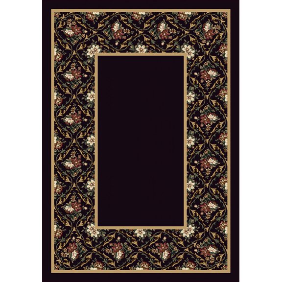 Milliken Design Center Area Rug BOUQUET LACE ONYX Bouquet Lace Onyx Petals Bulbs 7' 7" x 7' 7" Round