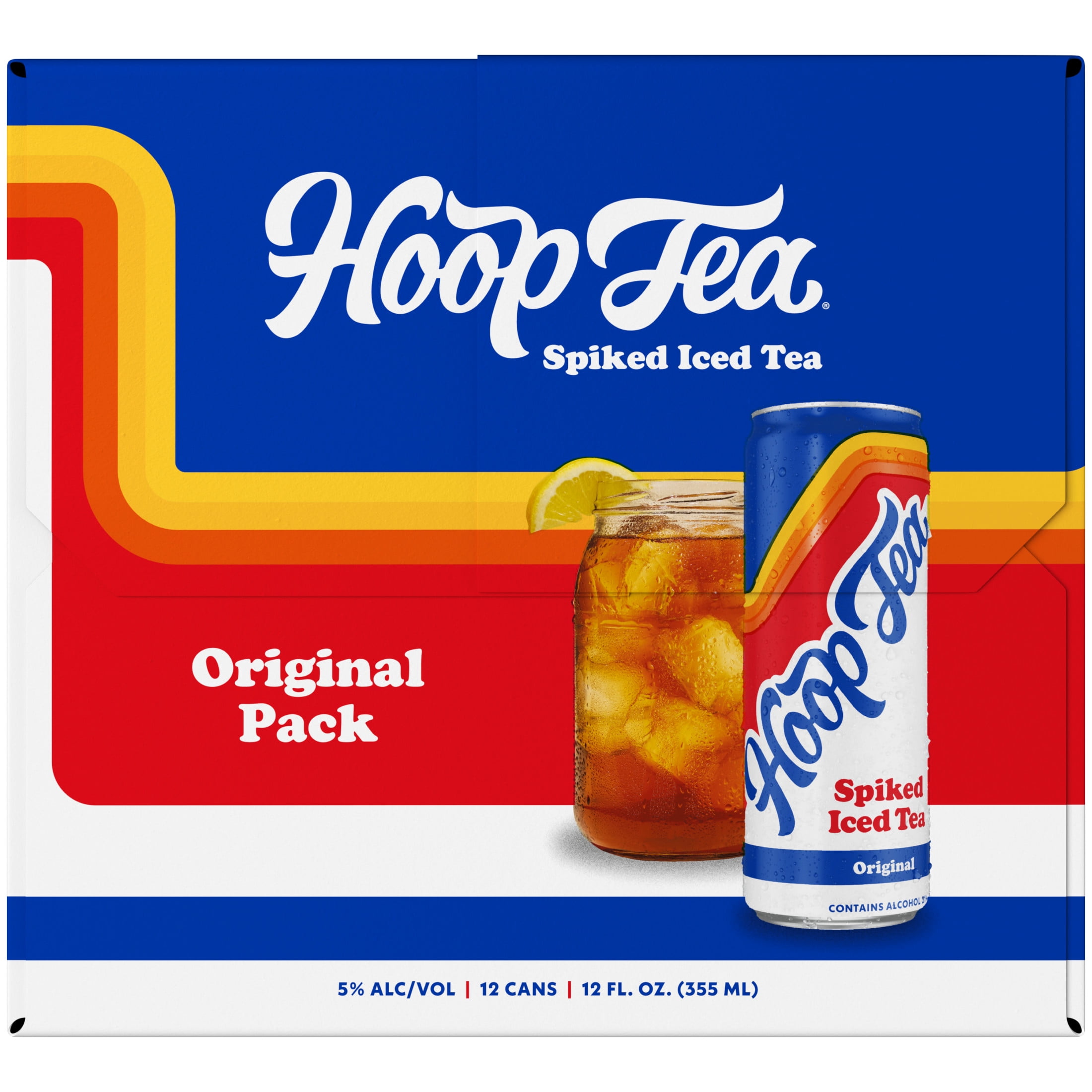 Hoop Tea Original Spiked Iced Tea, 12 pack, 12 fl oz Aluminum Cans, 5% ABV