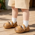 thumbnail image 2 of Djtdsds Kids Cat Face Closed-Toe Slide Sandals Soft Non- Shoes Color:Coffee,Size:13, 2 of 9