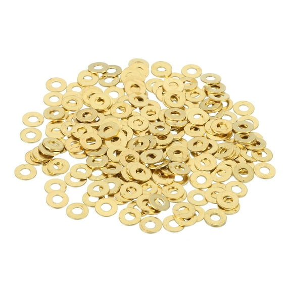 Uxcell Brass Flat Washer, 3/16" OD x 1/16" ID x 0.4mm Fenders Washers Assortment M2 Washer for Bolts,320 Pack