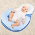 thumbnail image 2 of Almohada de algodón para bebé recién nacido, cojín antivuelco para posicionamiento del sueño, para bebés de 0 a 12 meses, color azul, 2 of 7