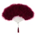 thumbnail image 4 of zucker feather products large marabou feather fan, burgundy, 4 of 4