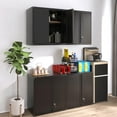 thumbnail image 6 of Marcree Garage Wall Storage Cabinet, Metal Wall Mount Cabinet with 2 Locking Doors and Adjustable Shelf, Small Steel Tool Cabinet for Kitchen, Garage, Laundry Room, Pantry, Black, 6 of 10