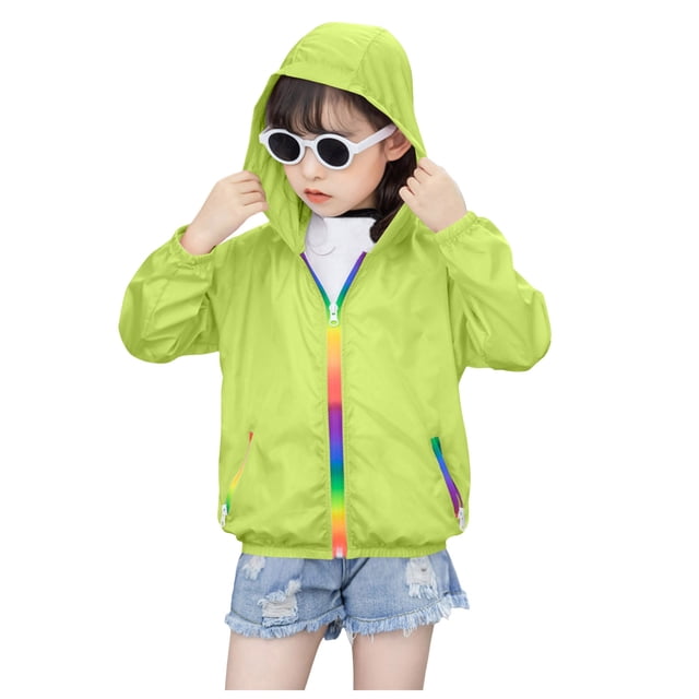MIASHUI Veste Légère d'Été pour Filles - Vêtement Respirant pour Tout-Petits pour Aventures en Plein Air Vert, 3-4 Ans