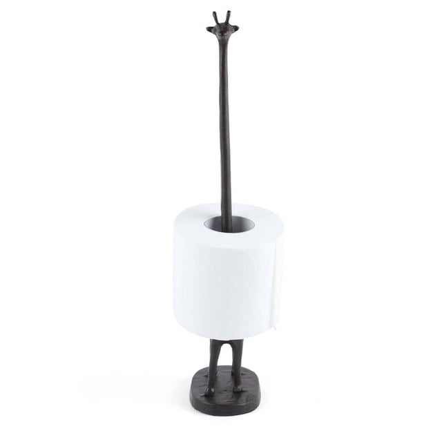 Portarrollos De Papel Higiénico De Jirafa Estatua De Jirafa De Hierro Fundido Negro Soporte De Papel De Rollo De Decoración Del Hogar sonducket HA021742-00