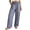 Blue, variant on Checkered Gingham Wide Leg Pants Women's Casual Comfort Fit with Drawstring Waist (Black, XXL)