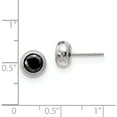 thumbnail image 3 of Stainless Steel Polished 6mm Bezel Black Cz Stud Post Earrings (7.85 X 7.87) Made In China sre1074, 3 of 5