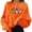Orange, variant on Women's Casual Crew Neck Sweatshirt Halloween Three Pumpkin Broom Graphic Pullover Vintage Streetwear Top Fall Winter Oversized Sweatshirts Grey M
