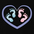 thumbnail image 2 of CafePress - Boy / Girl Twins Footprints Maternity T Shirt - Maternity Dark T-Shirt, 2 of 3
