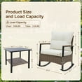thumbnail image 5 of EAGLE PEAK 3 Piece Wicker Outdoor Rocking Chairs Bistro Set, 2 Rocker Outdoor Chairs Conversation Set, 5 of 9