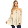thumbnail image 1 of Women Renaissance Off Shoulder Top Costumes Blouse Boho Peasant Shirt, 1 of 5