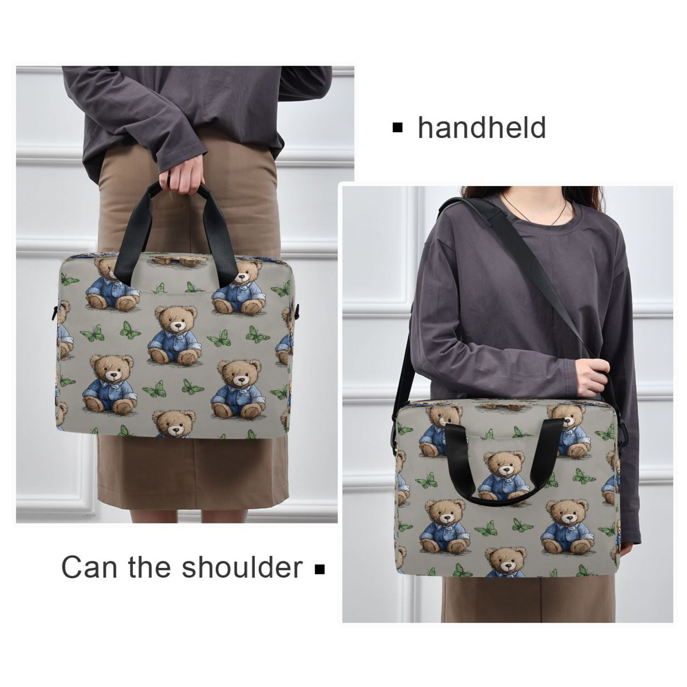Laptop Bag Laptop Briefcase 15.7 x 3 x 11.8 Inches Laptop Bag Briefcases Laptop Storage Travel Laptop Bag Work Laptop Bag Cute Bear Seamless